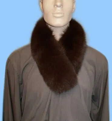 New MENS SABLE TONED - GENUINE BROWN FOX FUR NECK WRAP - SCARF • $89.95