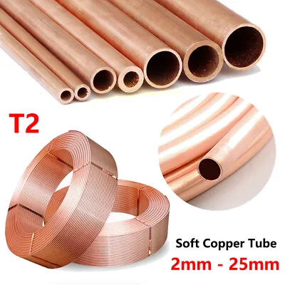 Soft Copper Tube Pipe Coil OD 2mm To 25mm Air Conditioning/Water/Gas - All Sizes • $14.69