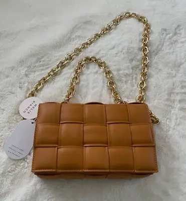 Melie Bianco Mustard Vegan Leather Shoulder Bag • $42