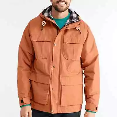 L.L. Bean Mens Baxter State Adobe Orange Lined Hooded Parka Jacket Large L • $65