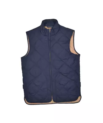 J Crew Quilted Walker Vest Mens XS Navy Full Zip Insulated Jacket Outerwear • $33.10