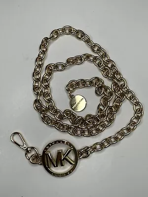 Michael Kors Gold Tone Logo Chain Belt 38  Adjustable Clasp MK • $19.98