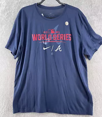 Nike Gym Shirt Dri Fit MLB Atlanta Braves World Series Champions Mens 2XL • $32.95