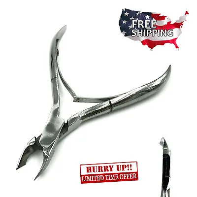 Stainless Steel (half) Jaw Cuticle Nail Nipper Trimmer Cutter Instrument Usa • $7.99