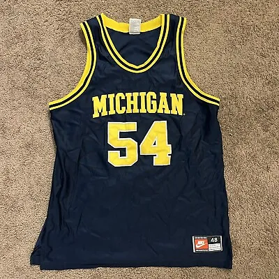 Michigan Vintage Nike Authentic #54 Basketball Jersey Blue Size 48 NCAA • $50