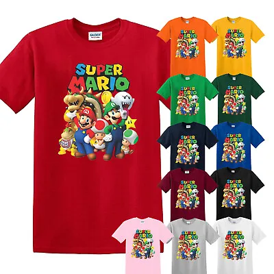 SUPER MARIO T-Shirt Unisex Kids Boys Girls T Shirt Short Sleeve Tee Shirt UK • £24.99