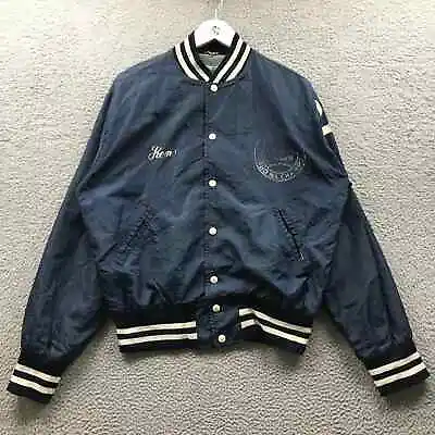 Vintage 70s Maple Sportswear Lined High School Softball Varsity Jacket M Snap • $22.99