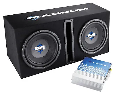 MTX Magnum MB210SP 800w Dual 10” Subwoofers+Vented Sub Box Enclosure+Amplifier • $219.95