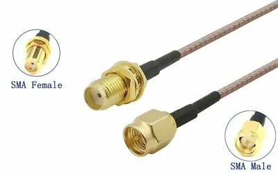 £2.89 • Buy SMA Male To SMA Female Connector Pigtail Antenna Lead RG316 Cable 15cm To 3m UK