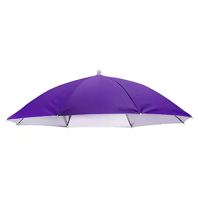 Umbrella Hat 27Inch Hands Free Headband Umbrella Sun Rain Cap Purple • £11.36