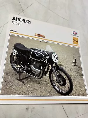 Matchless 500 G45 1953 Card Motorbike Of Collection Atlas UK • $6.22