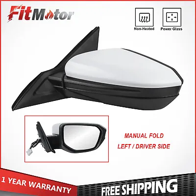 Left Side Power Glass Mirror For 2016-2020 Honda Civic 3 Wire / Pin Manual Fold • $59.88