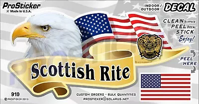  ProSticker 910V (One) American Flag Scottish Right Mason Eagle Decal Sticker  • $12.95