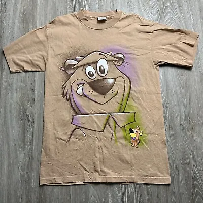 Paramount Parks Yogi Boo Boo Bear 1995 Vintage Graphic Made USA T Shirt Brown • $145.99