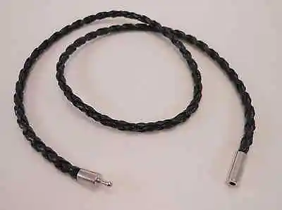 Leather Braided 3mm Black Surfer Necklace Cord W/ Bayonet Clasp • $7.49