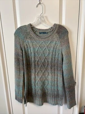 $17.99 • Buy PrAna Long Sleeve Ombre Blue/green/orange Pillover Sweater-XS