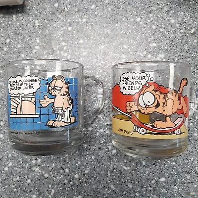 Vintage Garfield Two Collectible McDonalds Coffee Mugs 1978 • $7.90