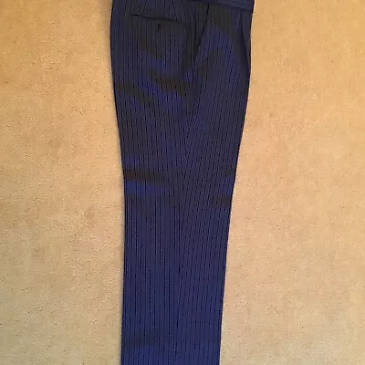 Masonic Mens Stripe Trousers. 34 “ Waist. 28” Inside Leg. Black And Grey Stripe. • £20