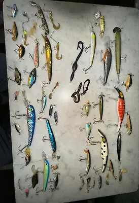 Lot Of 68 Vintage Fishing Lures. Approx 40 Branded Lures & 27 Unbranded Lures • $0.99