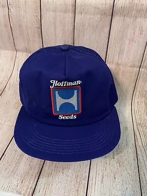 Vintage Hoffman  Seeds Patch Snapback Trucker Hat Mesh Cap Agriculture • $18.80