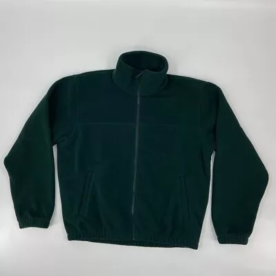 Cabelas Sweater Mens Medium Green Full Zip Fleece Outdoors Casual • $2.79