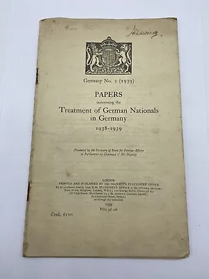 WW2 Treatment Of German Nationals In Germany 1939 Publication • $31.59