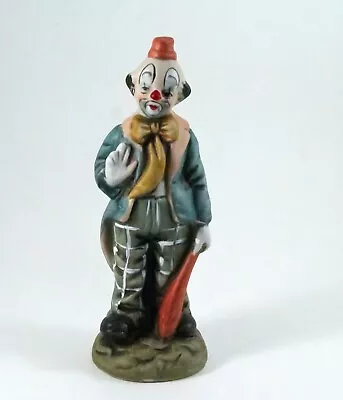 Circus Clown Figurine  YOZIE  7.75  Tall Ceramic Vintage • $10.99