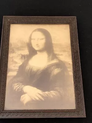 Vintage Mona Lisa Art Print Original Antique Frame Glass 11 Inches Di Vinci • $25