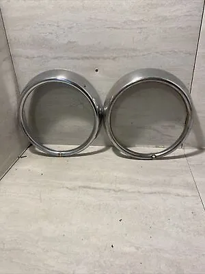 VW Headlight Chrome Trim Ring Bug Bus Thing Type 3 Hella German Pair #2 • $19.98