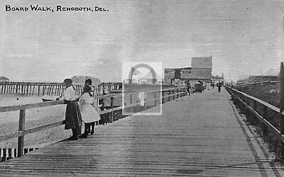 Children On Boardwalk Rehoboth Beach Delaware DE Postcard REPRINT • $4.99