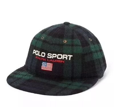 Polo Ralph Lauren Polo Sport Blackwatch Tartan Cap Rugby Sportsman Hi Tech CP93 • £49