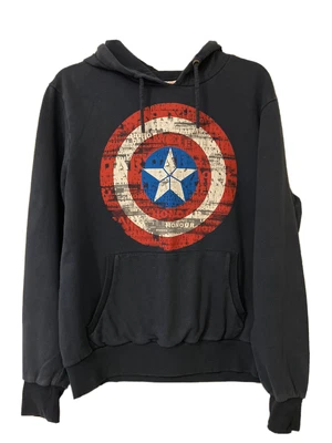 £12 • Buy Navy Blue Mens Authentic Marvel Hoodie Size Medium Jumper Pullover Sweater