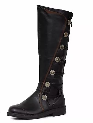 Black Steampunk Pirate Captain Medieval Knight Highlander Costume Mens Boots • $78.95