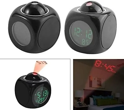 Projection Digital Alarm Clock LED Projector Alarm Clock Voice Talking NEW! • £12.99