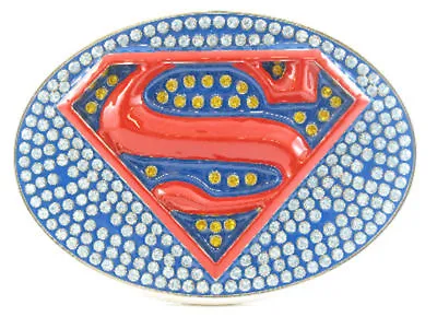 Super Hero S Super Man Bling Logo Belt Buckle Dc Superman Girl Snap Belt • £5.49