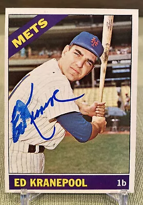 1966 Topps #212 Ed Kranepool Signed Autographed Baseball Card NY Mets • $9