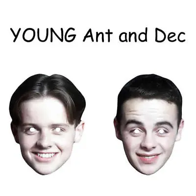 £5.69 • Buy 2 Pack - Ant And & Dec Declan Young Retro Celebrity Card Face Mask- Pre-Cut