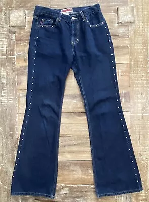 Z Cavaricci Denimn Bootcut Mid Rise Womens Studded Blue Jeans Size 7 Vintage • $27