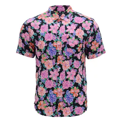 Mens Hawaiian Shirts Short Sleeve Beach Shirt Holiday Summer Floral Aloha Shirts • £10.99