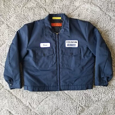 Red Kap Vintage 70s USA Made Ford Mechanics Jacket Navy Blue Full Zip Size XL • $48