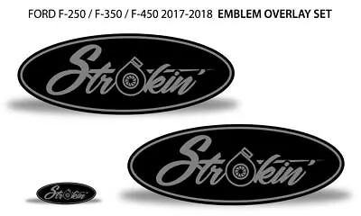 Oval Badge Emblem Overlay Decals Fits Ford F-250 F-350 F-450 17-18 STROKIN GREY • $19.95