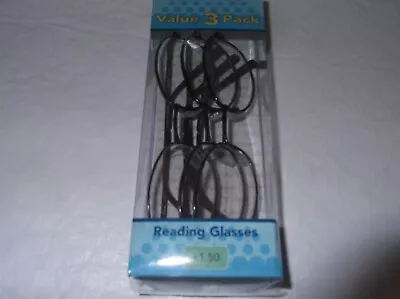 3 Pairs Foster Grant/Magnivision Reading Glasses Gunmetal +1.50 NEW! • $8.75