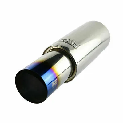 3'' Inlet Straight Flow Racing Exhaust Muffler Outlet 4.5inch Body 5'' 500mm • $116.55