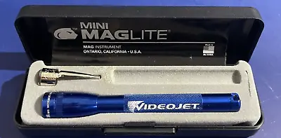 Mag-Lite Mini LED Videojet Branded Blue Aluminum Body 2AAA Flashlight Vintage • $21.72