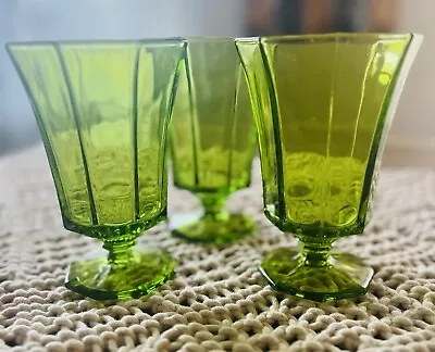 3 Drinking Glasses Vintage Green • $18