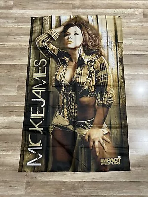 Mickie James Signed 3’ X  5’ TNA Impact Wrestling Banner PSA/DNA COA AUTO WWE • $59.99