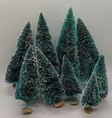Zeyune 9 Pcs Mini Christmas Trees Miniature Artificial Christmas Tree (Blue Gree • $9.89