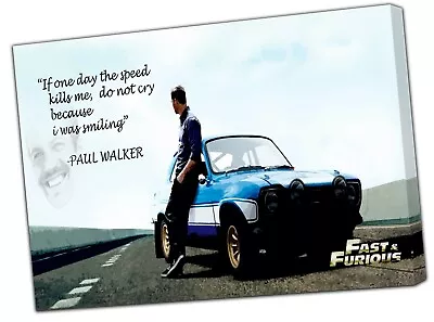 Paul Walker Fast And Furious Picture Print On Framed Canvas Wall  Art • £29.92