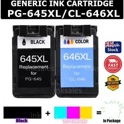 $96.90 • Buy Generic PG-645XL CL-646XL Ink For Canon MG3060 2460 TR4560 MX496 TS3160 3360