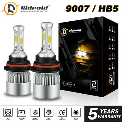 9007 HB5 LED Headlight Conversion Kit 1900W 285000LM HI-LOW Beam Bulbs 6000K • $12.78